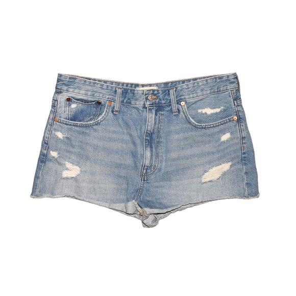 MADEWELL $68 Light Wash‎ Factory Distressed Relaxed Cut-Off Denim Short Size 31 - Picture 1 of 4